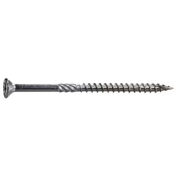 Deck Screw, #10 x 3-1/2 in, 316 Stainless Steel, Flat Head, Torx Drive, 53 PK