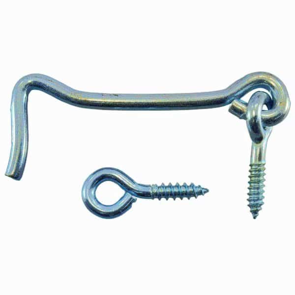 3/16" x 3" Zinc Plated Steel Gate Hooks & Eyes 10PK