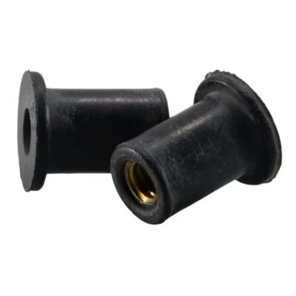Rivet Nut, #8-32 Thread Size, 1/2 in L, Rubber, 10 PK