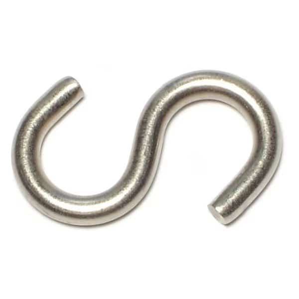 3/16" x 1/2" x 1-3/4" 18-8 Stainless Steel Large Wire S Hooks 10PK, Midwest Fastener, Mfr#: 65127