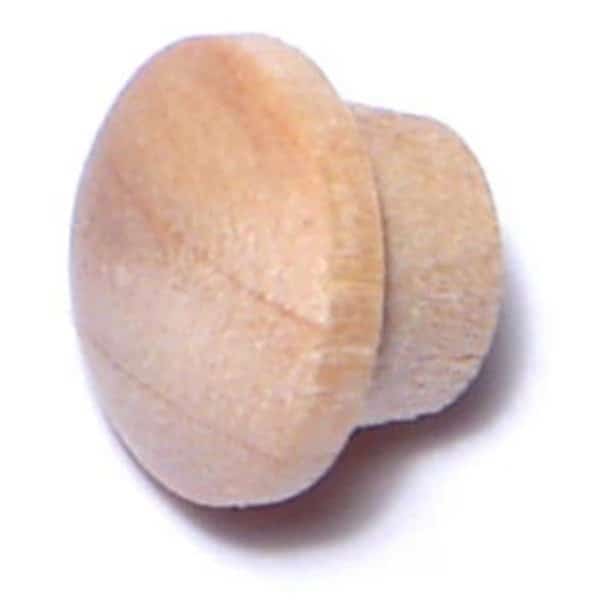 1/4" Birch Wood Round Head Screw Hole Buttons 50PK