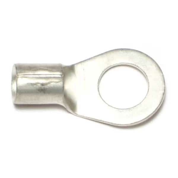 Ring Terminal, 6 AWG, Bare Insulated, 8 PK