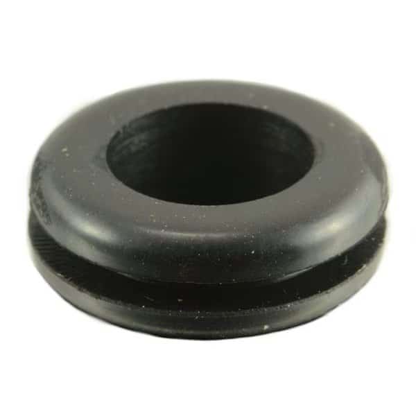 7/16" x 3/4" x 1/4" x 1/16" Black Rubber Grommets 20PK