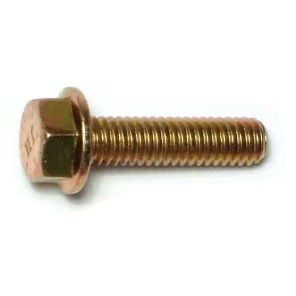 Grade 8, 5/16"-18 Flange Bolt, Zinc Plated Steel, 1-1/4 in L, 6 PK, Midwest Fastener, Mfr#: 74624