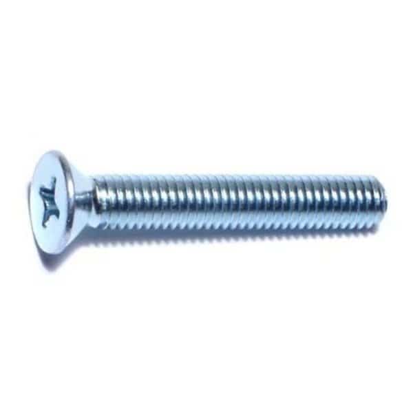 #10-32 x 1-1/4 in Phillips Flat Machine Screw, Zinc Plated Steel, 30 PK