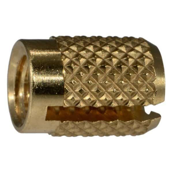 Press Insert, #10-24 Int Thrd Sz, Brass, 6 PK