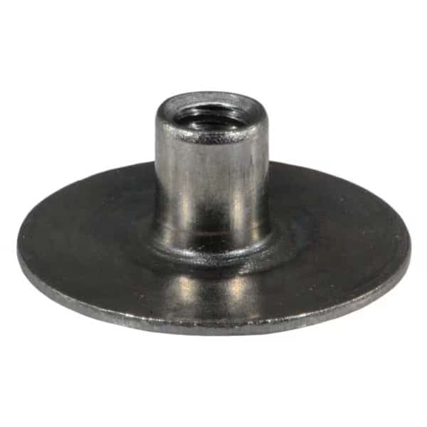 Round Weld Nut, #8-32, Steel, 1/4" Lg, 20 PK
