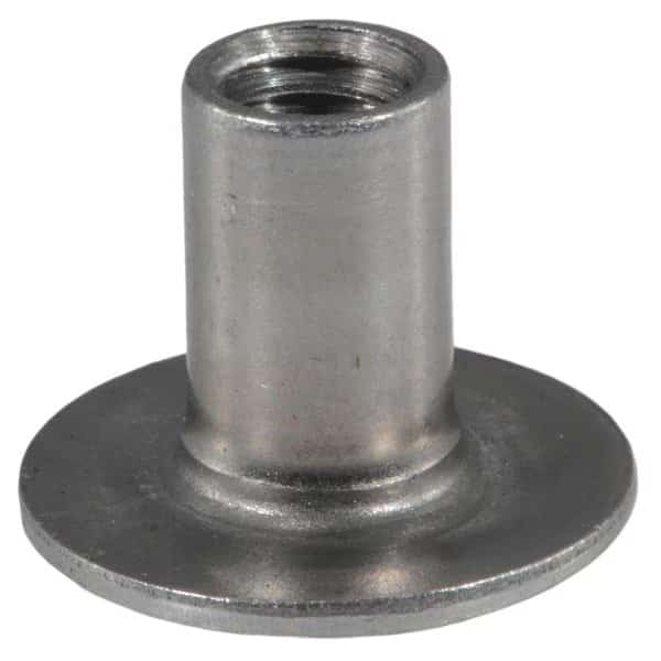 Round Weld Nut, 5/16"-18, Steel, 5/8 in Lg, 8 PK
