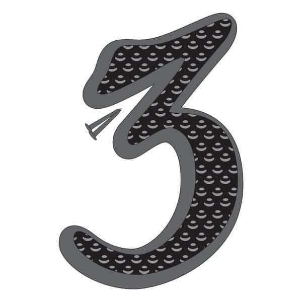 4.5In Black Zinc Number 3, 10PK
