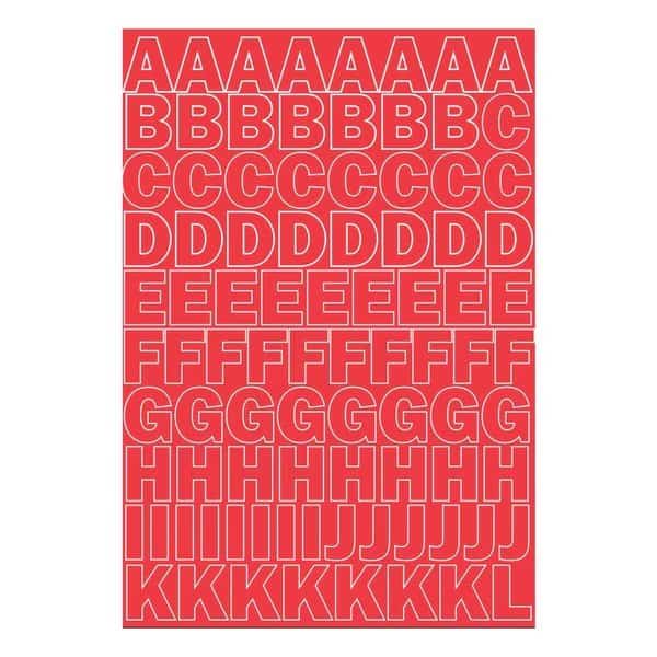 1In Vinyl Red Numbers & Letters, 10PK
