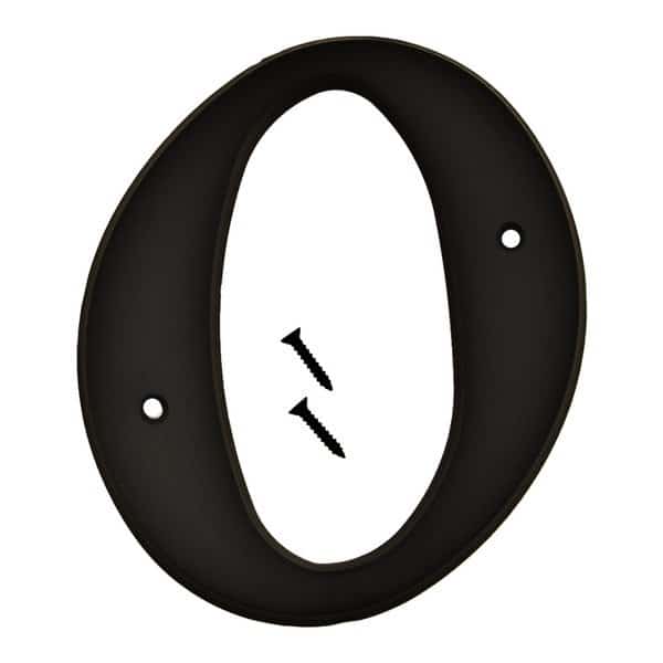 6In Black Plastic Number 0, 5PK