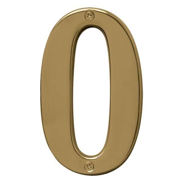 5In Polished Brass Number 0, 3PK