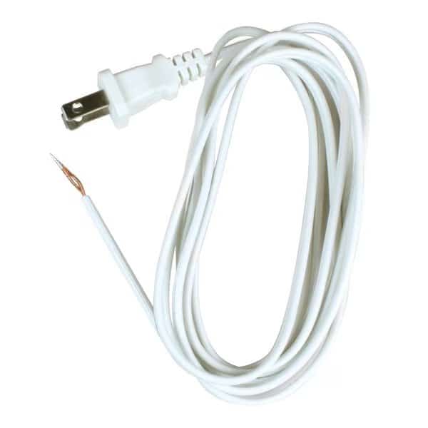 8' White Lamp Cord 18-2 SPT1