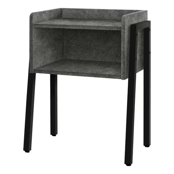 Accent Table - 23"H / Grey Stone-Look / Black Metal