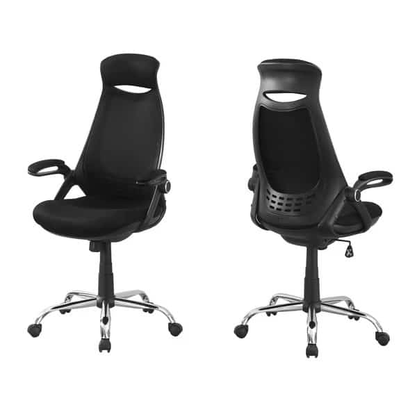 Office Chair, Adjustable Height, Swivel, Ergonomic, Armrests, Computer Desk, Work, Metal, Black