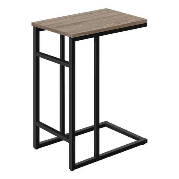 End Table, 18 W, 24 H, Particle Board, Metal, Dark Taupe