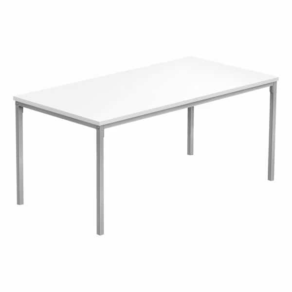 Coffee Table, Accent, Cocktail, Rectangular, Living Room, 40 in.L, White Laminate, Grey Metal