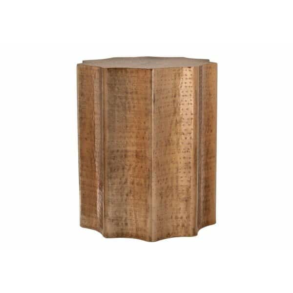Accent Table, Drum, Side, End, Nightstand, Lamp, Living Room, Bedroom, Copper Metal, Contemporary
