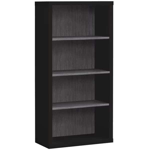 Bookshelf, Bookcase, Etagere, 5 Tier, 48"H, Office, Bedroom, Laminate, Black, Grey, Contemporary