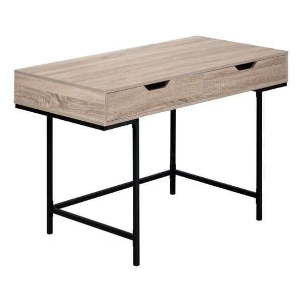 Computer Desk, Home Office, Laptop, Storage Drawers, 48"L, Work, Metal, Laminate, Brown, Black