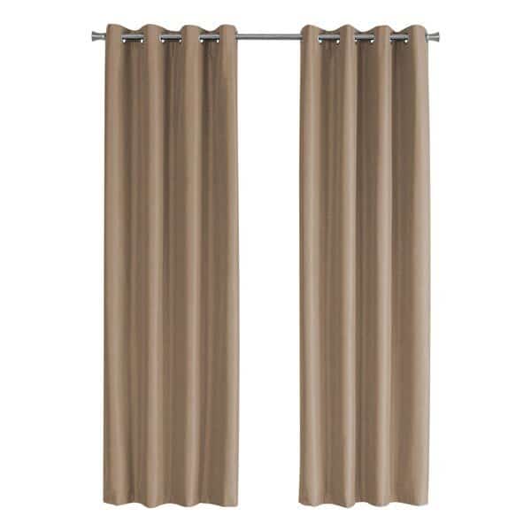Curtain Panel Set, 54"W X 95"L, Grommet, Bedroom, Kitchen, Thermal Insulation, Brown, PK2