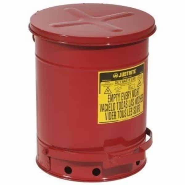 Steel Self-Closing Oily Waste Can ext. dia. 13.94" x 18.25" H