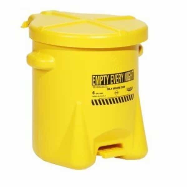 Poly Self-Closing Oily Waste Can Yellow 16.5" L x 13.5" W x 16" H