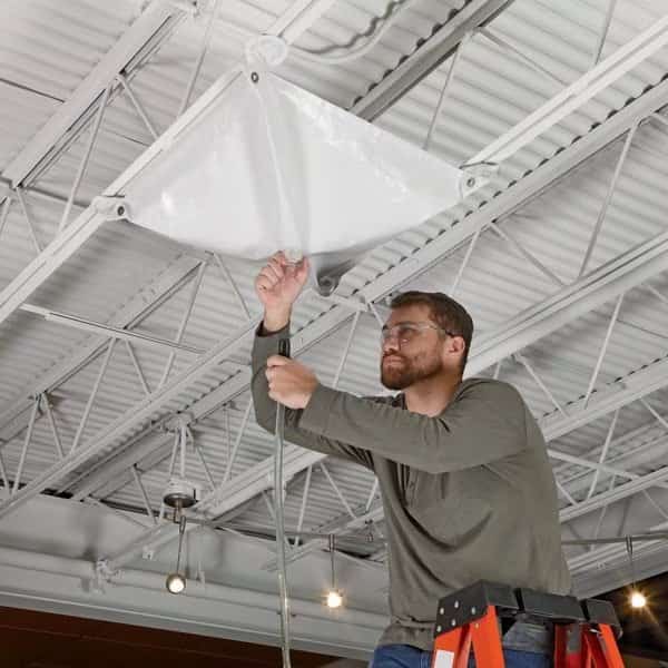 PIG Magnetic Roof Leak Diverter Tarp White 30" L x 30" W