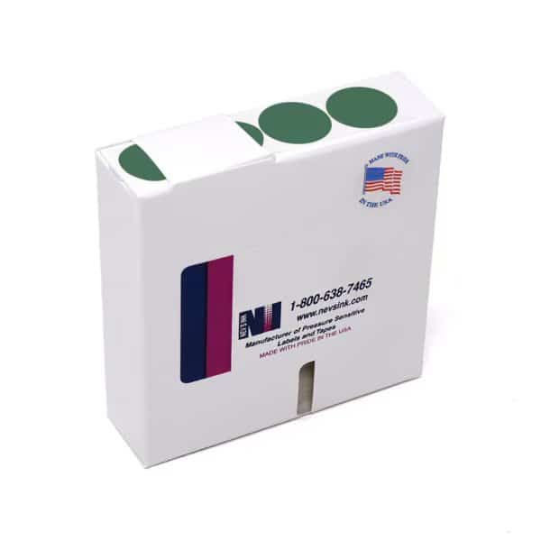 1-1/4" Color Coding Dots Dk Green - Roll Form