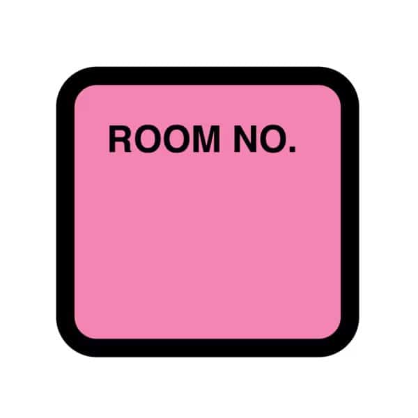 Printed Chart Labels - Room No 1-7/16" x 1-1/2" Rose w/Black