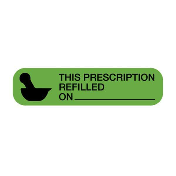 This Prescription Refilled on 3/8" x 1-1/2"