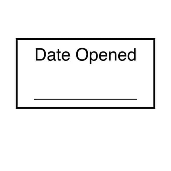 Tape, Date Opened 1/2" x 500" White w/Black