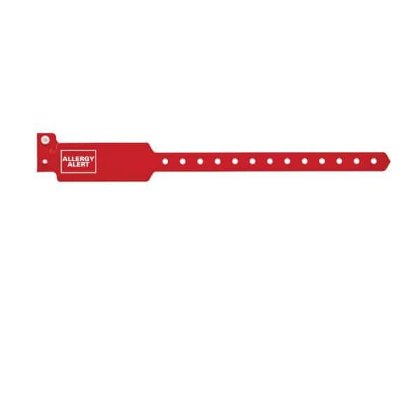 Wristband - Poly - Allergy Alert 1-1/8" x 10-1/4" Red w/White