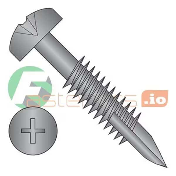Wood Screw, #6, 1-1/4 in, Black Oxide Steel Pan Head Phillips Drive, 7000 PK
