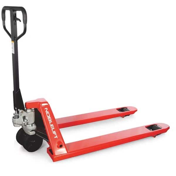 HVY DTY PALLET JACK-FORK SIZE: 27x48 - CAPACITY: 5500 LBS-STEEL WHEELS