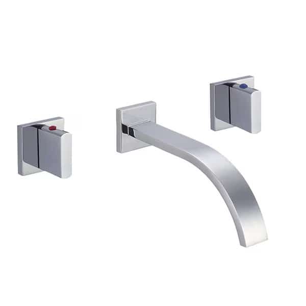 DEKKER Two Handle Wall Mount Bathroom Faucet in Chrome