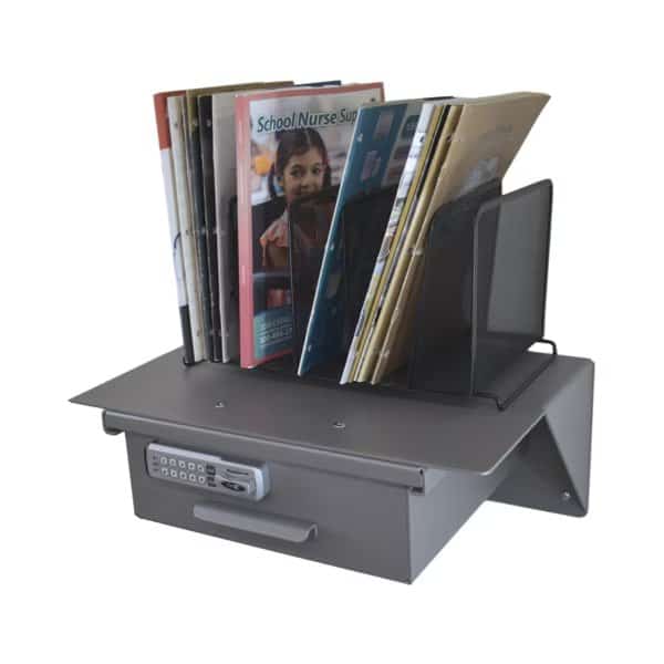 Aluminum Wall/Under Counter Mounted Work Surface with Large Lockable E
