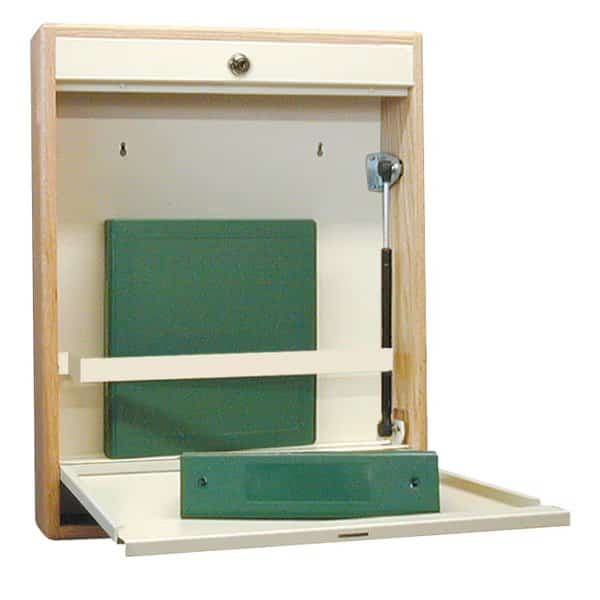 Elite Natural Wood Frame Wall Desk In Oak With Combo Lock (25"HX30"WX