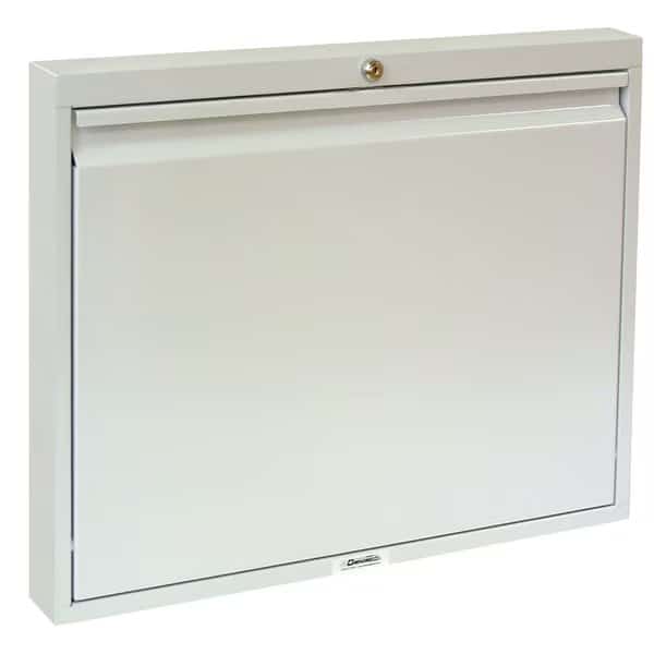 Slim Line Self Close Wall Desk, Light Gray, Large (23.75"HX30"WX3"D)