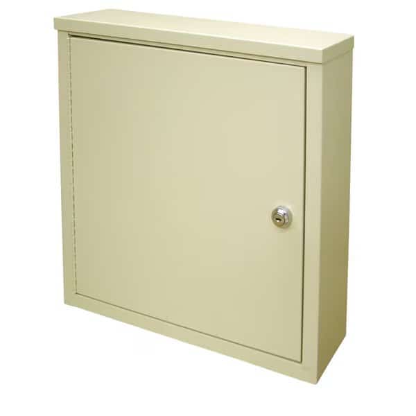Sgl Door Wall Storage Cabinet With Key Lock (16.75"HX16"WX4"D) Beige