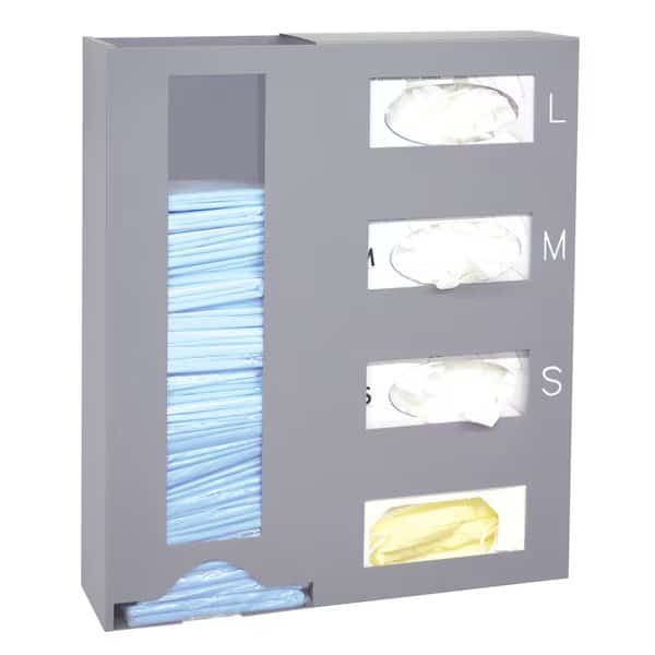 Wall Mounted PPE Isolation Station (Holds Gloves, Masks & Isolation Go