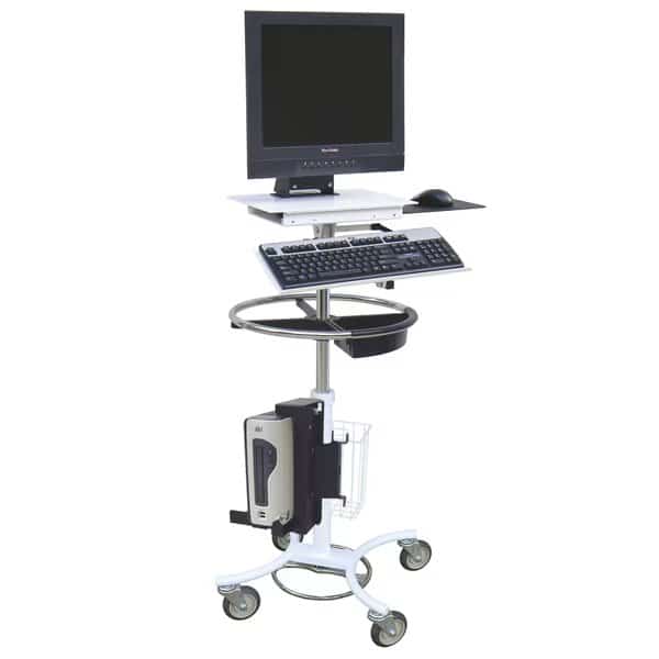 Medical Grade Computer Security Cart with Cord Wrap (Does NOT Include