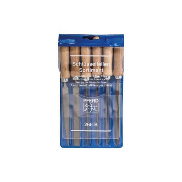 4" Key File Set, Wooden Handles - 6 Pieces, Second Cut