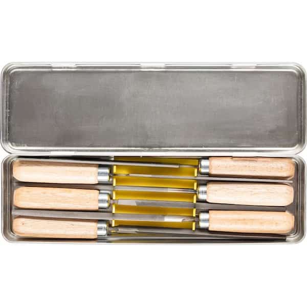 4" Key File Case, Wooden Handles - 6 Pieces, Second Cut