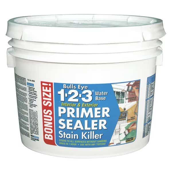 2.5 Gal White Bulls Eye 1-2-3 Water-Based Stain Blocking Primer/Sealer