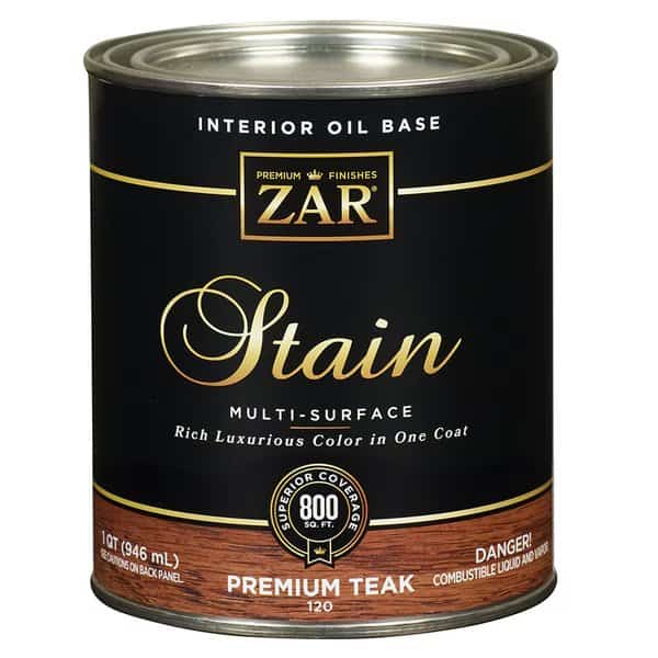 1 Qt Premium Teak Zar Interior Oil-Based Wood Stain
