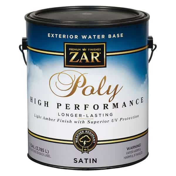 1 Gal Light Amber Zar Water-Based Exterior Polyurethane Satin