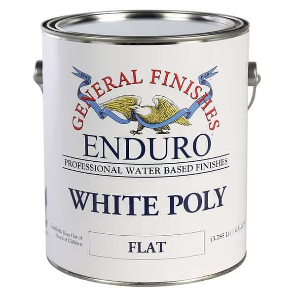 1 Gal White Enduro White Poly Water-Based Topcoat Pigmented, Flat