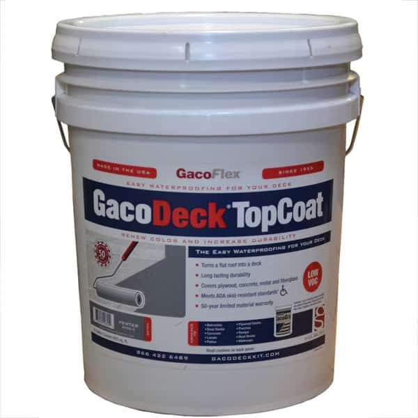 5 Gal Pewter GacoDeck Water-Based Elastomeric Top Coat