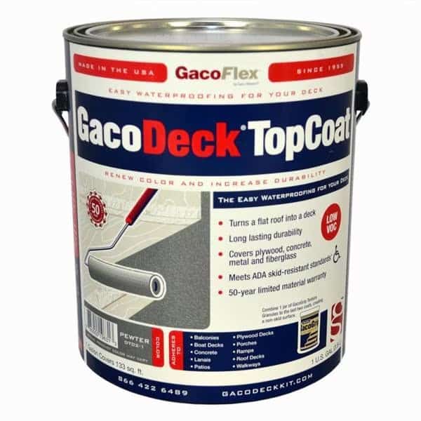 1 Gal Pewter GacoDeck Water-Based Elastomeric Top Coat